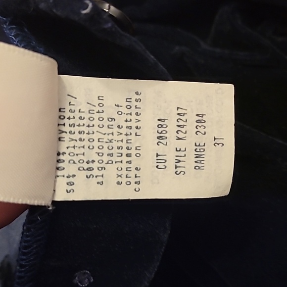 Cutest One Toddler Girls Christmas Holiday Dress dark blue velvet lace LOT G - Picture 8 of 13